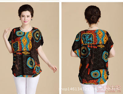 【中老年女装短袖T恤夏季新款中老年女装短袖女式T恤夏装宽松妈妈装地摊货源厂家直销2.06】深圳市宝安区沙井晓依伊服饰批发商行 - 产品库