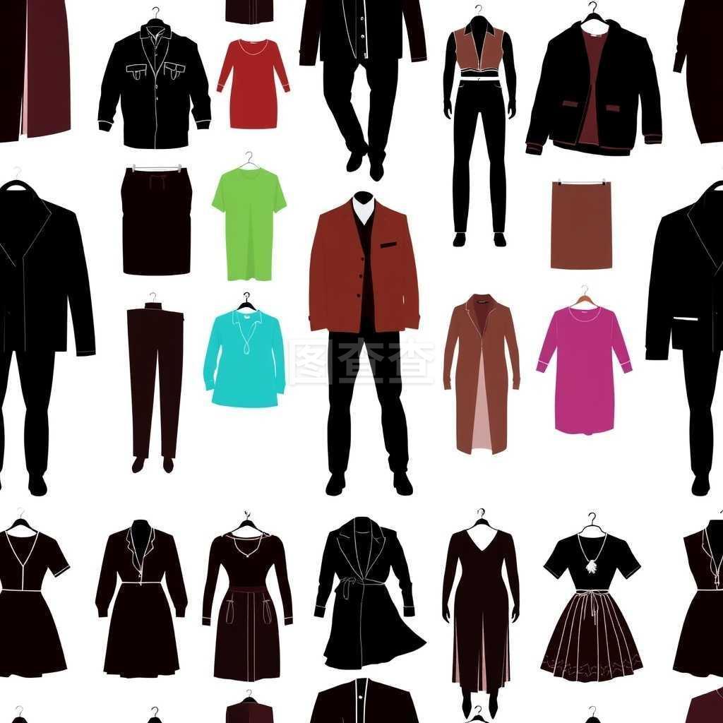 不同衣服的轮廓